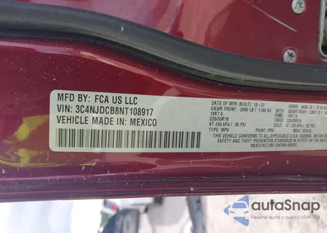 2022 Jeep Compass Limited 4X4 z USA, uszkodzony, nr VIN 3C4NJDCB8NT108917